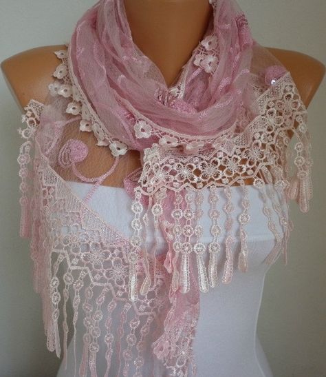 Free Scarf, Pretty Scarves, Scarf Sale, Lace Scarf, Tickled Pink, Scarf Hat, Everything Pink, Scarf Styles, Scarf Shawl