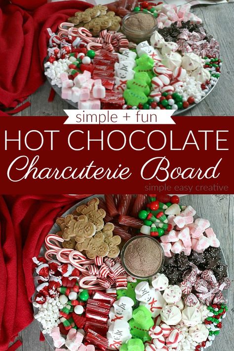 Hot Chocolate Charcuterie Board :: #charcuterieboard #charcuterieboardideas #hotchocolatetoppings Hot Chocolate Charcuterie Board, Hot Chocolate Charcuterie, Chocolate Charcuterie Board, Chocolate Charcuterie, Hot Chocolate Toppings, Christmas Entertaining, Dessert Tray, Christmas Tablescape, Chocolate Caliente