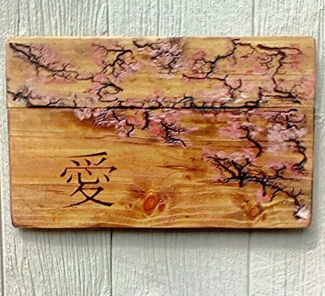 Fractal Wood Burn Cherry Blossoms Cherry Blossom Wood Burning, Electrified Wood, Fractal Wood, Fractal Burning, Drawing Trees, Pyrography Ideas, Lichtenberg Figures, Epoxy Ideas, Wood Burn Designs