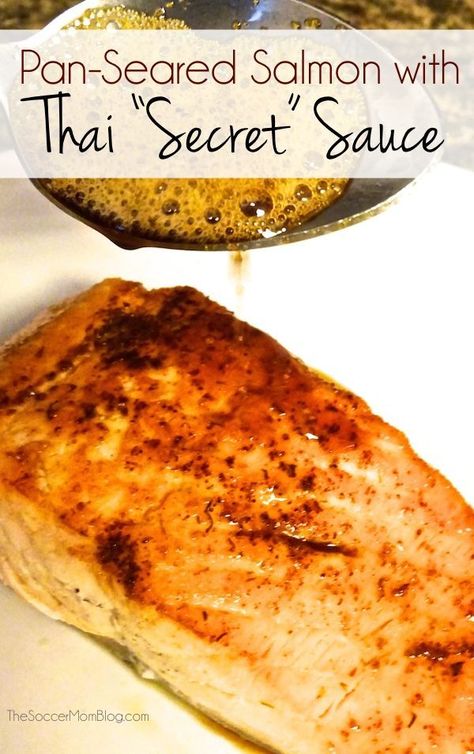 Salmon Recipes Dinner, Salmon For Dinner, Protein Dishes, Thai Salmon, Secret Sauce Recipe, Easy Thai Recipes, Authentic Thai Food, Thai Foods, Pan Seared Salmon