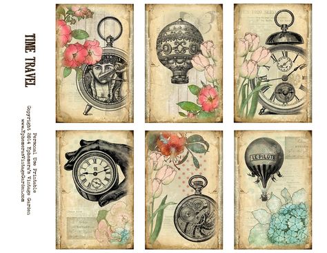 Free+Printable+Steampunk+Cards Collage Ephemera, Steampunk Printables, Steampunk Scrapbook, Steampunk Cards, Mary Englebreit, Steampunk Crafts, Free Vintage Printables, Smash Books, Shabby Vintage