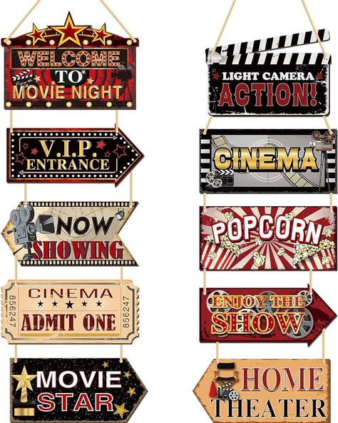 Cinema Themed Room, Film Production Design, Decoration Theme Cinema, Theatre Themed Party, Movie Living Room, Theatre Entrance, Cinema Theme, Old Theater, Vintage Movie Theater