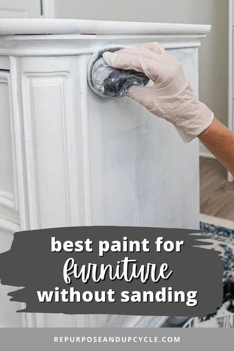 Looking for the best paint for furniture without sanding? Look no more because I’ve detailed the best furniture paints with honest reviews. Repaint Furniture White, Painting Over Painted Furniture, Refinish Furniture Without Sanding, Best Paint For Painting Furniture, Paint For Dresser Diy, Diy Furniture Painting Ideas Wood, How To Repaint Wood Furniture Without Sanding, Repaint Old Furniture, Steps To Painting Furniture