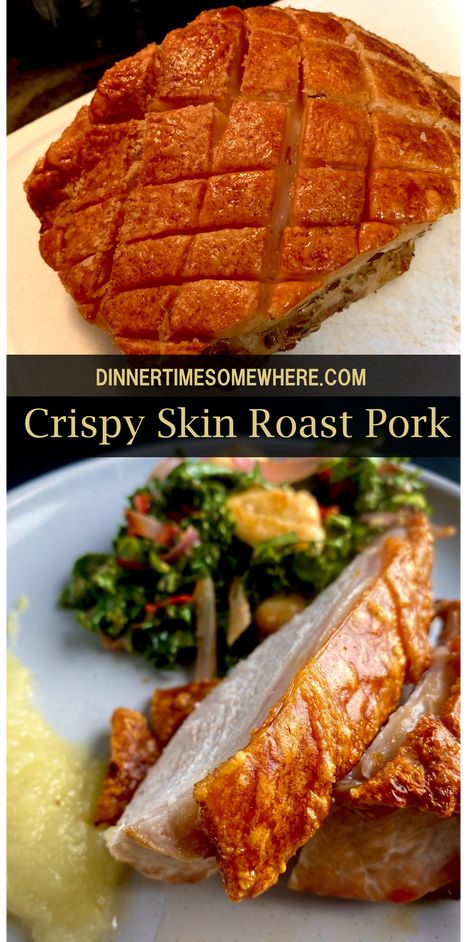 Crispy Skin Roast Pork with Apple Sauce Crispy Pork Roast In Oven, Crispy Skin Pork Shoulder, Crispy Pork Shoulder Roast In Oven, Pork Shoulder Blade Roast Crock Pot Recipes, How To Cook A Pork Shoulder Roast, French Pork Rack Roast, Small Pork Roast Recipes, Whole Pork Shoulder Recipes, Bone In Pork Butts In The Oven