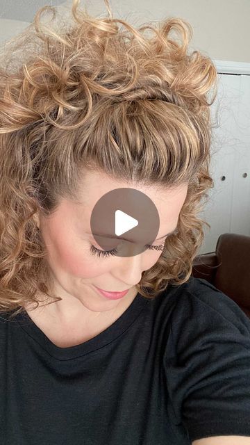 Curly Up Styles, How To Pin Back Curly Hair, Formal Hairstyles Short Curly Hair, Shoulder Length Curly Hair Dos, Bandana For Curly Hair, Me And My Curls, Vintage Bandana Hairstyles, How To Style Permed Hair Hairstyles, Curly Hair Evening Style