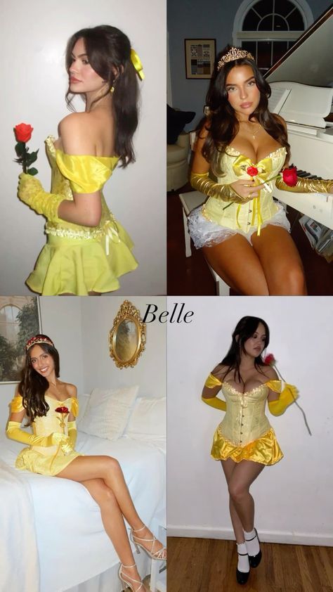 Beauty And The Beast Dress Up, Beauty Beast Costume, Belle And Snow White Costume, Cute Disney Costumes For Women, Belle And Adam Costume, Beauty And The Best Costume, Halloween Costumes Beauty And The Beast, Belle Costumes Women, Belle And Prince Costume