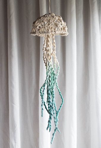 Macrame Jellyfish | Sonya Benham | Flickr Macrame Jellyfish, Lampe Crochet, Simpul Makrame, Macrame Supplies, Macrame Knots Pattern, Macrame Wall Hanging Patterns, Macrame Patterns Tutorials, Micro Macramé, 수채화 그림