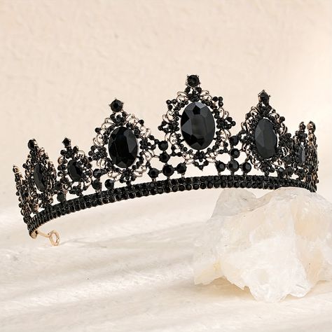 Faster shipping. Better service Vintage Bridal Hair Accessories, Luxury Birthday Party, Forest Queen, Gold Bridal Crowns, Vintage Bridal Hair, Princess Crowns, Black Tiara, Crown Aesthetic, Tiara Hair