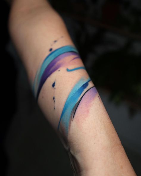 Abstract Tattoo Colorful, Paint Splash Tattoo, Watercolor Sleeve Tattoo, Watercolor Tattoo Sleeve, Rainbow Tattoo, Watercolor Tattoo Ideas, Shoulder Cap Tattoo, Abstract Art Tattoo, 50 Tattoo