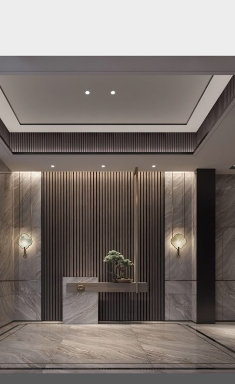 Lift Lobby Design, Modern Lobby, Lobby Interior Design, Modern Entrance, Ceiling Design Modern, Lobby Interior, Ideas Room, Entrance Foyer, Foyer Design