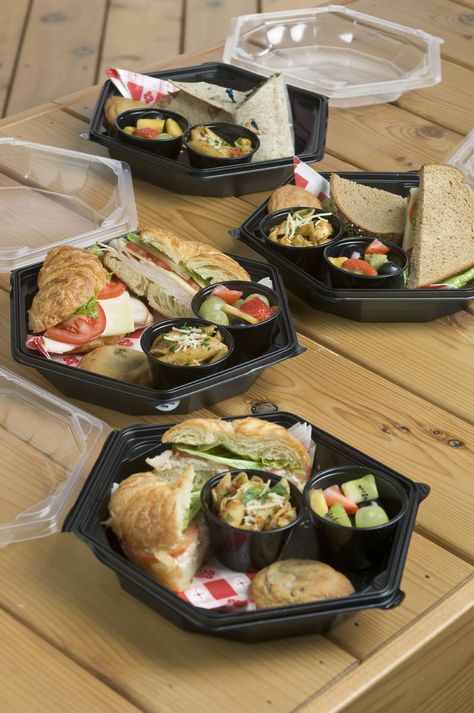 Gourmet Boxed Lunches Boxed Lunch Catering, Boxed Lunches, Gourmet Box, Lunch Catering, Sandwich Bar, Tandoori Masala, Picnic Food, Food Packaging Design, Picnic Foods