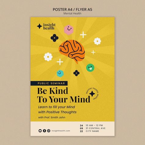 Awareness Flyer Design, Informational Poster Design, Health Promotion Poster, Poster Design Infographic, Health Poster Design, Standee Design, Mental Health Clinic, Library Posters, Health Poster