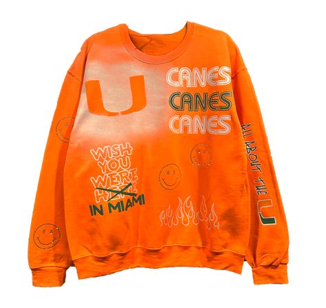 Creative Jawns X API The Label custom designed exclusive college collab sweatshirt College Gameday Outfits, University Of Miami, Sweatpants Set, Gameday Outfit, Cute Fits, Custom Labels, Fitness Inspo, The Label, Miami