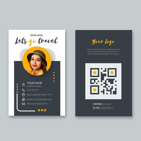 Travel Card Design, Digital Card Ideas, Id Card Design Creative, Creative Id Card Design, Name Card Ideas, Event Badge Design, Id Card Design Template, Digital Business Card Design, Identity Card Design