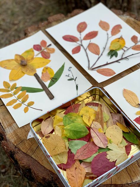 Fall Leaves Crafts, Leaves Crafts, Høstaktiviteter For Barn, Ochrana Prírody, Autumn Leaves Craft, Nature Collage, Fall Arts And Crafts, Homeschool Crafts, Toddler Arts And Crafts