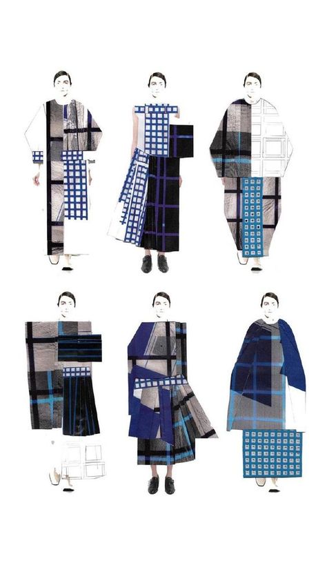 Fashion Sketchbook - grid print dresses; fashion illustrations; fashion portfolio // Gina Atkinson: Silhouette Mode, Illustrations Fashion, Fashion Illustration Collage, Mode Costume, Textil Design, Chic Chic, Fashion Design Sketchbook, Grid Print, Fashion Design Portfolio