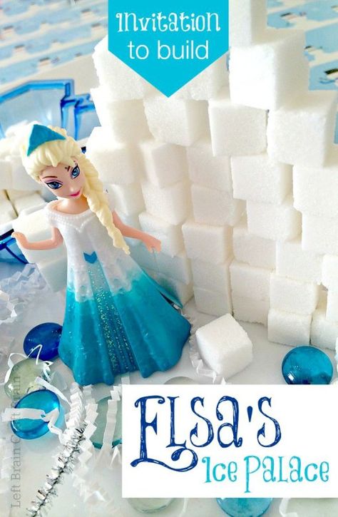 Building Elsa's Ice Palace out of sugar cubes is a fun and imaginative way to learn STEM skills. It's a perfect activity for your preschool and elementary school aged architects! Frozen Activities, Brain Craft, Anna Und Elsa, Preschool Stem, Left Brain, Ice Palace, Frozen Themed Birthday Party, Winter Preschool, Frozen Theme