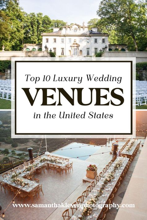 Learn more about the most popular states to get married in the United States!!! Check out the top luxury wedding venues in these TEN states! Epic Wedding Venues, Best Wedding Venues In The World, Celebrity Wedding Venues, Top Wedding Venues In The Us, Wedding Venues In Usa, Usa Wedding Venues, Coolest Wedding Venues, Wedding Mansion Venues, Unique Places To Get Married