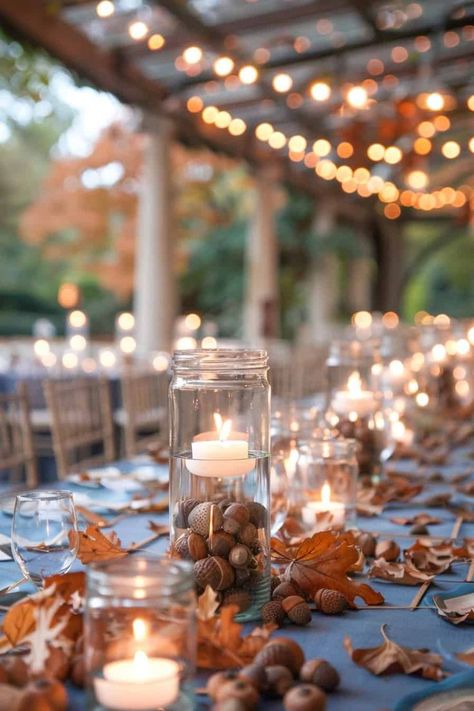 Rustic Fall Floral Arrangements, Wedding Decorations With Pumpkins, Pumpkins Wedding Decor, Wedding Table Decorations Fall Colors, Fall Wedding Food Table Decor, Pumpkin Fall Wedding Decor, Simple Autumn Wedding Centerpieces, Rustic Wedding Decor Table Centerpiece, Fall Outdoor Wedding Centerpieces