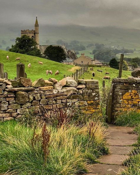 @sab_wanderlust_photos on Instagram: “📍Misty morning over St. Margaret Church at Hawes, Yorkshire Dales. Planned to spend the day exploring the Dales early morning and visiting…” English Landscape, England Countryside, English Village, Mr Darcy, British Countryside, Yorkshire Dales, Old Stone, English Countryside, Pretty Places