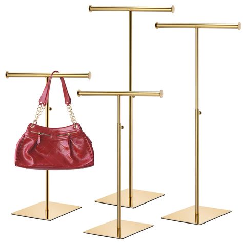 PRICES MAY VARY. Reliable and Stable Base: our purse display stand is made of metal, sturdy for long term use, providing a safe and secure platform for your purses, serving as a reliable helper in your store or closet Nonslip to Stand: the base of our handbag display stand is designed with a nonslip gasket, which provides friction for the stand, allowing you to place them on various tables without worrying about scratches, bringing you convenience and confidence Easy to Install: the purse rack s Bag Standing Hanger, Walmart Bag Holder Pattern, Visual Merchandising Luxury Handbag On Table, Handbags Shop Display, Shelf Holder For Purses, Clutch Display Ideas, Handbag Display For Craft Show, Purse Display Shelves, Bag Stand Hanger