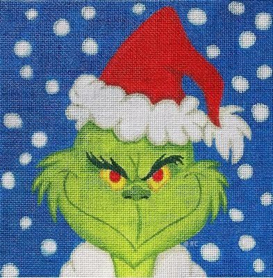 GRINCH PORTRAIT by Ray Crawford Stitch Guide - RCHO1621sg Christmas Sweatshirt Ideas, Christmas Knomes, Nail Art Noel, Le Grinch, Christmas Needlepoint, Needlepoint Ideas, Art Impressions Stamps, Idle Hands, Christmas Paintings On Canvas