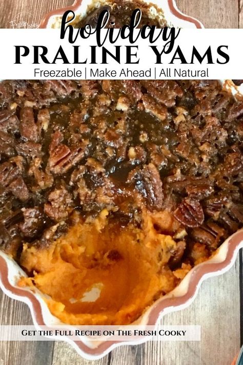 Praline Sweet Potatoes, Sweet Yams, Yam Recipes, Meal Sides, Potato Casseroles, Side Dish For Thanksgiving, Thanksgiving Favorites, Sweet Pot, Holiday Dinner Recipes