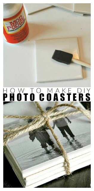 Photo Coasters Diy, Diy Photo Coasters, Joululahjat Diy, Diy Gifts For Christmas, Coasters Diy, Presente Diy, Coaster Crafts, Photo Coasters, Diy Crafts For Adults