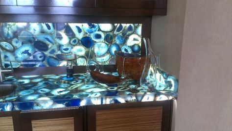 Russo Stone and Tile Kitchen Bar Counter, Blue Agate Stone, Agate Table, Countertop Decor, Stone Dining Table, Marble Table Top, Dining Table Black, Kitchen Dining Tables, Dining Table Top