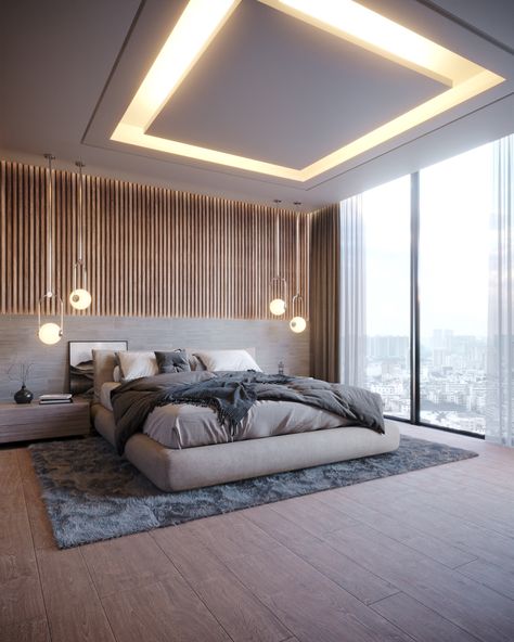 MODERN BEDROOM :: Behance Luxury Ceiling Design, Bedroom Pop Design, False Ceiling Bedroom, New Ceiling Design, Pvc Ceiling Design, Elegant Living Room Decor, House Redesign, Ceiling Design Living Room, Ceiling Design Modern