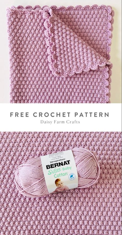 Pink Crochet Blanket, فن النسيج, Crochet Baby Projects, Crochet Baby Blanket Free Pattern, Easy Crochet Baby Blanket, Farm Crafts, Crochet Blanket Designs, Blanket Ideas, Easy Crochet Baby