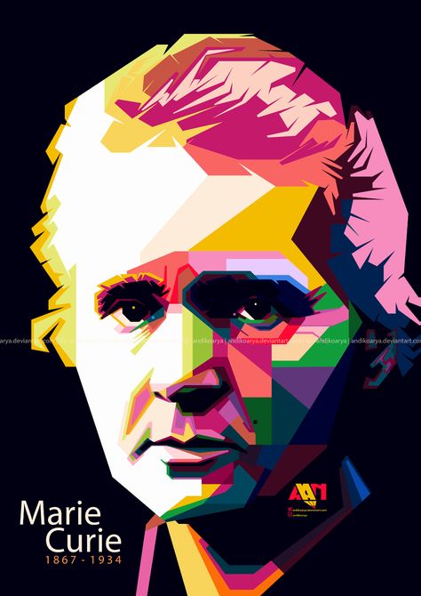 WPAP of Marie Curie on Behance Marie Curie Art, Maria Skłodowska Curie, Wpap Art, Art Alevel, Pop Art Portraits, Marie Curie, Native American Beading, Arte Pop, Design Digital