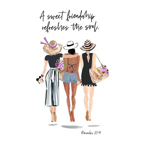 Friendship Drawing, Friendship Illustration, Beth Briggs, Marilyn Quotes, Chic Illustration, Friends Sketch, Heather Stillufsen, Cute Good Morning Images, Fashion Art Prints