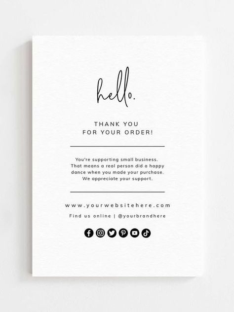 Creative Packaging Small Business, Cafe Packaging Ideas, Envelope Graphic Design, Thanks Card For Customer, Product Care Card, Small Business Templates, Postcard Marketing, Cake Instagram, Graphisches Design