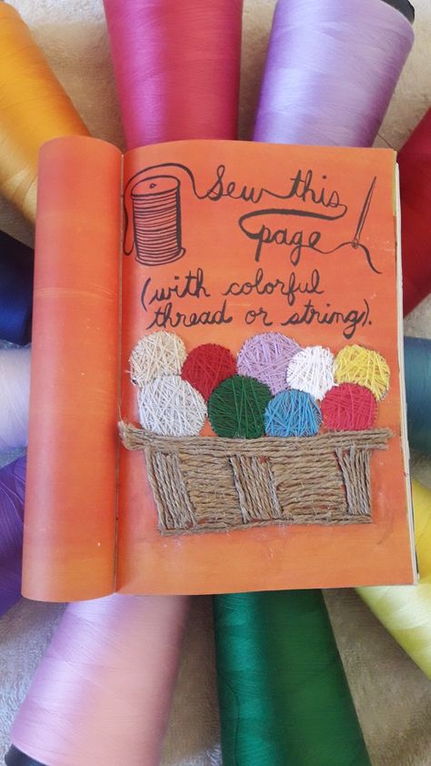 #wreckthisjournalincolor #wreckthisjournal #sewthispage Sew This Page Wreck This Journal, Wreck This Journal, Journal Inspiration, Sewing, Color