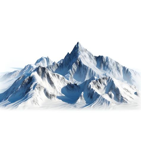 Photo snowy mountains peak on white back... | Premium Photo #Freepik #photo #everest #mount-everest #ice-mountain #snow-mountain Mountain Png Nature, Mountain Background For Editing, Snow Mountain Background, Mountain With Snow, Background Mountain, Teaching Painting, Mountain Png, Everest Mountain, Mountain Texture