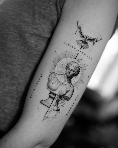 Pierre Midi on Instagram: “From my week in Gothenburg at @nancyfancytattoo. Best studio, best team! . . . . . . . . #tattoo #tatuering #tattoogothenburg #tattoosweden…” Marcus Aurelius Tattoo, Mangas Tattoo, Astronaut Tattoo, Tattoo Filler, Tattoo Now, Inspiration Tattoos, Tattoo Graphic, Greek Tattoos, Spiritual Tattoos