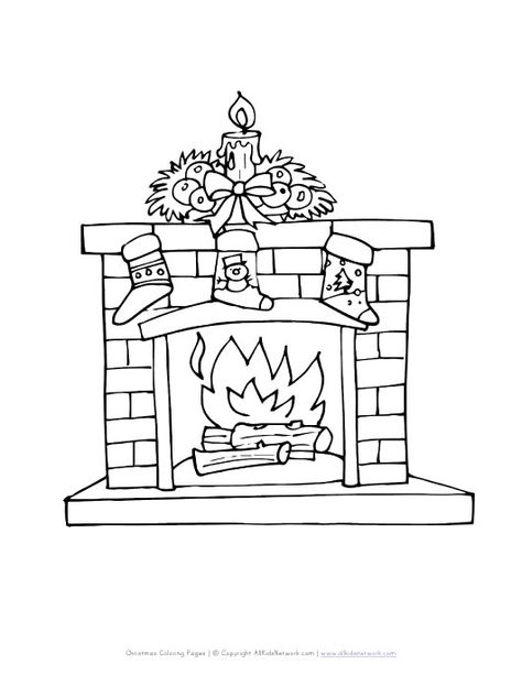 fireplace with stockings coloring page Christmas Pictures To Color, Fireplace Drawing, Pictures To Color, Free Christmas Coloring Pages, Christmas Coloring Sheets, Printable Christmas Coloring Pages, Christmas Worksheets, Coloring Supplies, Easy Coloring Pages