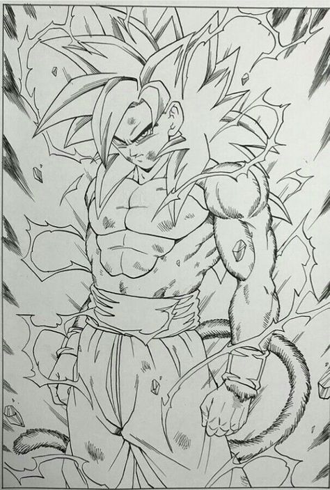 Dessin : Son Gokū (Kakarotto) Super Saiyajin 4 Ssj4 Goku Drawing, Goku Ssj4 Drawing, Dragon Ball Super Drawings, Dragon Ball Z Sketch, Goku Art Drawings, Dragon Ball Drawing, Goku Ui, Super Saiyan 4 Goku, Gogeta Ssj4