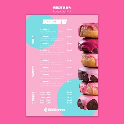 Free PSD flat design donuts template | Free Psd #Freepik #freepsd #main-menu #tasty-food #food-flat #delicious Doughnut Shop, Sugar Donut, Lip Serum, Photo Collage Template, Donut Shop, Mini Donuts, Collage Template, Alcohol Drink Recipes, Food Poster