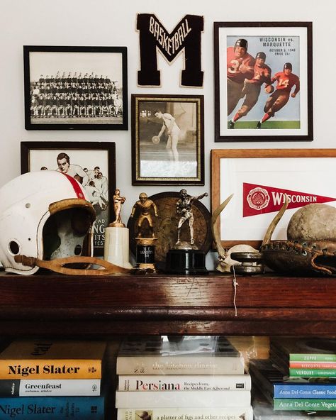 Vintage Sports Room, Vintage Sports Nursery, Vintage Sports Decor, Sport Bedroom, Toddler Boys Room, Sports Room, Sports Decorations, Big Boy Room, Decoration Inspiration