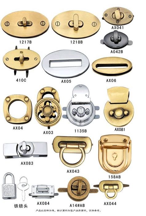 handbag lock,bag lock,turn lock,press lock,case lock,luggage lock,combination lock,shoe closure How To Make Leather, Luggage Locks, Bag Lock, Handbag Hardware, Bag Hardware, Fashion Illustrations Techniques, Diy Leather Bag, Purse Hardware, Metallic Bag