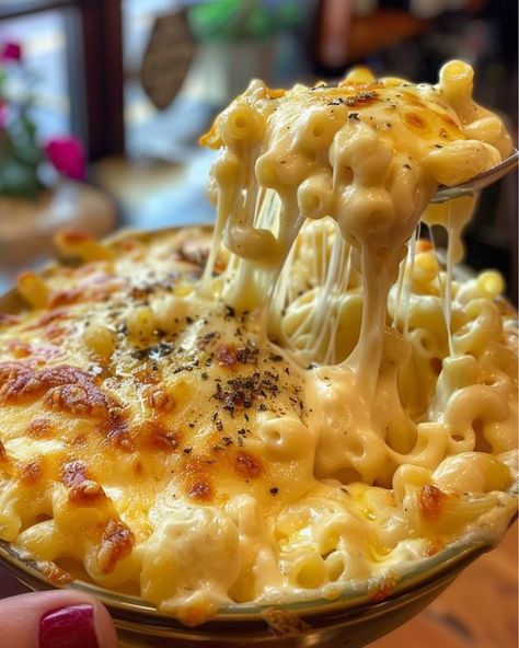 Baked Mac And Cheese Aesthetic, Mac And Cheese Aesthetic, Emma Food, Cheese Aesthetic, Ultimate Mac And Cheese, Crisp Recipes, Cheese Dinner, Baked Macaroni And Cheese, Savory Foods