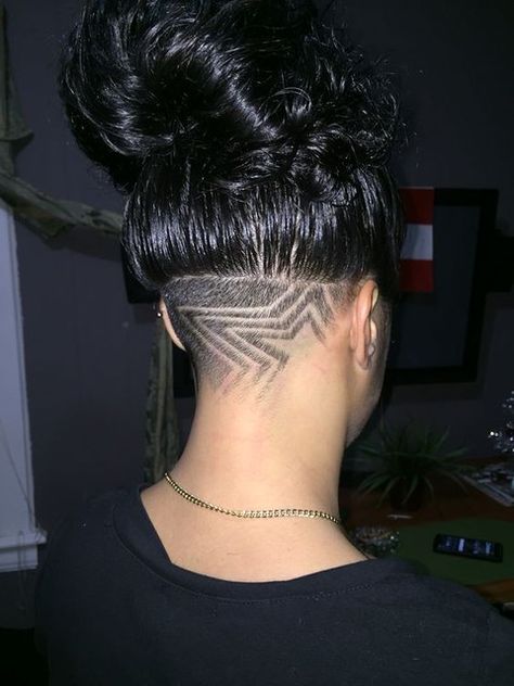 Undercut Patterns Women, Shaved Hair Designs Undercut, Undershave Designs, Girl Undercut Design, Undercut Designs For Women, Girls Undercut, Undercut Design, Hair Tattoo Designs, Girl Undercut