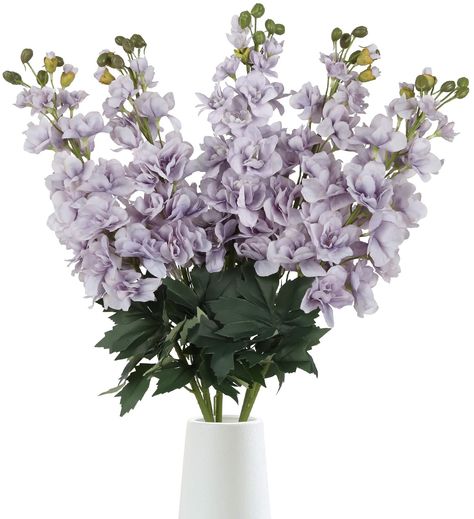 PRICES MAY VARY. What You Get: The artificial flower package include 5PCS pale purple artificial snapdragon flowers, the artificial delphinium white flowers is 30.78"/78cm height, the snapdragon flower bloom height size 16.5"/42cm.The tall flowers is great for your long stem artificial flowers for tall vase floral arrangements Premium Material: The delphinium artificial flowers made of soft silk, with real touch and realistic looking. The extremely flexible stems are made of iron wire wrapped wi Purple And Pink Centerpieces, Delphinium White, Purple Delphinium, Purple Larkspur, Purple Wedding Centerpieces, Snapdragon Flowers, Stem Flowers, Pink Centerpieces, Long Stem Flowers