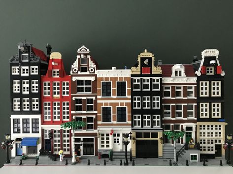 Best pic of my Lego Amsterdam Canal Street so far. Removed… | Flickr Lego Street Ideas, Arch Concept, Lego Street, Cafe Corner, Planet Coaster, Best Pic, Lego Buildings, Minecraft House Plans, Amsterdam Houses