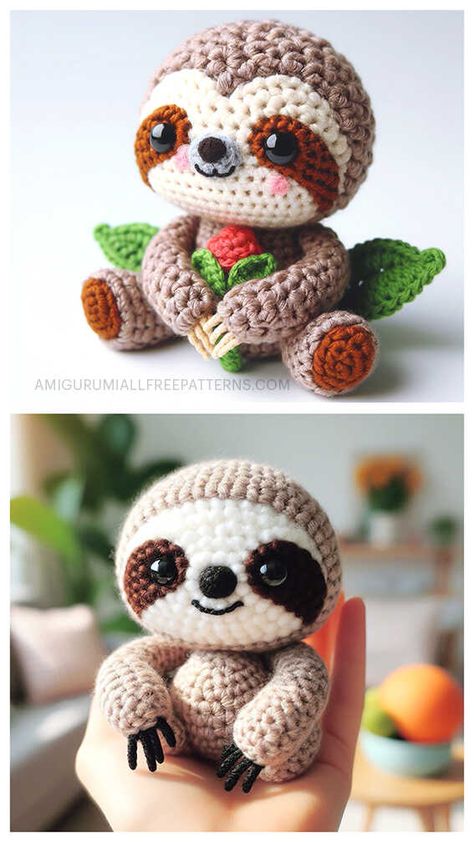 Crochet Finger Sloth, Crochet Sloth Keychain Pattern Free, Small Sloth Crochet Pattern Free, Sloth Free Crochet Pattern, Sloth Crochet Pattern Free Amigurumi, Sloth Planter Crochet Pattern, Beaver Crochet Free Pattern, Amigurumi Sloth Free Pattern, Sloth Amigurumi Pattern Free