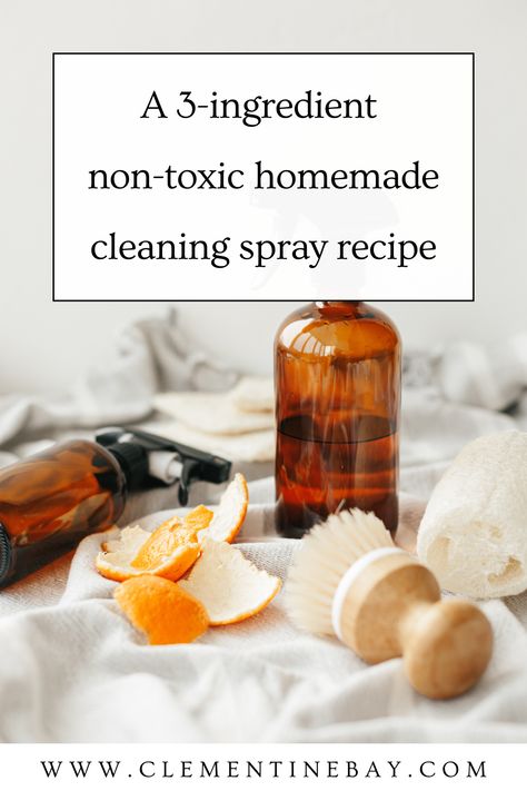 How to make a non-toxic homemade cleaning spray with just 3 ingredients. | Natural living tips | Homemade cleaning spray recipe | Non-toxic swaps | Non-toxic cleaning products DIY recipes | Non-toxic alternatives Cleaning Diy Products, How To Make Cleaning Products, Homemade Cleaning Products Natural, Homemade Household Products, Non Toxic Swaps, Homemade Cleaning Spray, Homemade Disinfectant Spray, Non Toxic Cleaning Products, Homemade All Purpose Cleaner