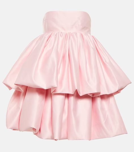 Bridal Carmina strapless minidress in pink - Rotate | Mytheresa Rotate Birger Christensen, Alexander Mcqueen Clothing, Birger Christensen, Closet Goals, Whimsical Wedding, Strapless Mini Dress, Hoco Dresses, Private School, Scarf Hairstyles