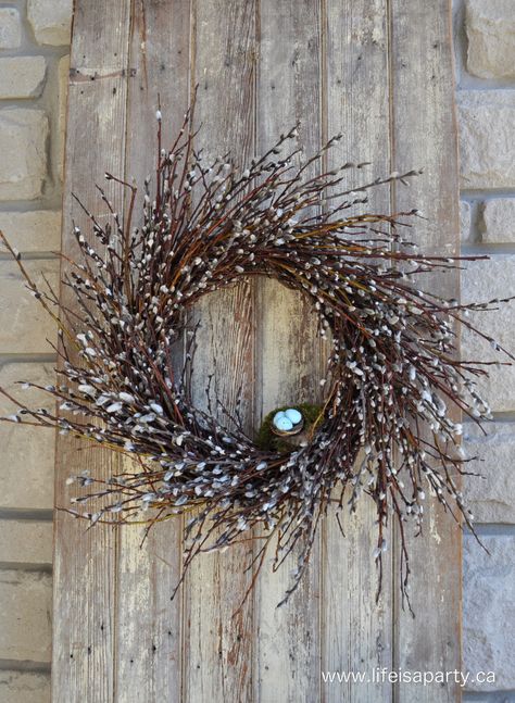 Willow Wreath, Dried Flower Wreaths, Faux Snow, Wreath Base, Twig Wreath, Spring Bulbs, Flower Farm, Easter Wreaths, Easy Tutorial